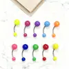 Anel de Umbigo Liso de Cor Única Joia para Body Piercing Personalizada Moda Ins Unha de Umbigo Fashionável Unha de Umbigo Minimalista de Acrílico