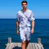 2026 Nuevo Suministro Exclusivo Transfronterizo Talla Europea Etiqueta de Cuidado de Lavado en Inglés Estilo Vacaciones de Verano Conjunto Casual Estilo Tie-dye Nuevo para Hombre