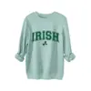 Amazon Ebay Sitio Independiente Moda Engrosada Cálida Mujer Trébol Irlandés Verde Otoño e Invierno Nueva Sudadera