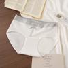 Ropa interior fresca de verano talla grande para mujer 10A Algodón antibacteriano Cintura media Cubre cadera Sin costuras Transpirable Bragas