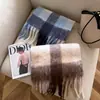 Novo Cachecol Quente Espesso de Pelúcia Escovada Imitação de Mohair Versátil de Inverno Macio Ceroso Cachecol Xadrez Maillard