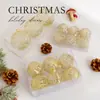 Nuevas decoraciones navideñas transfronterizas: bolas de Navidad huecas con purpurina dorada, adornos para árbol de Navidad, escaparates navideños