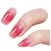 Zhengxiang Europeu e Americano Gradiente Mancha 16 Película Adesiva para Unhas para Dorso dos Dedos Xadrez Rosa Adesivos de Unha Adesivos de Arte para Unhas com Glitter à Prova d'Água