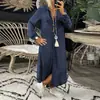 2023 Europea y Americana Aliexpress Wish Popular Falda Larga de Mezclilla Amazon Nueva Camisa Cuello Mezclilla Falda Casual Falda Larga
