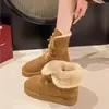 Botas de Nieve de Suela Gruesa para Mujer 2026 Nuevo Llegado de Invierno Acolchado de Felpa Botas de Algodón Gruesas para el Noreste con Cordones de Media Pantorrilla Uso Bidireccional Botas de Algodón con Piel
