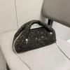 Tendencia Transfronteriza Bolso de Noche Acrílico Bolso de Mujer Bolso de Mano con Pedrería 2026 Nuevo Bolso Cubo Forma de Bolita Tachonado con Cadena y Diamantes