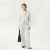 Cardigan com capuz de alta qualidade, trançado em toda a peça, com zíper duplo + calça de trançado com cordão, um conjunto de duas peças estiloso e descontraído em cores sólidas