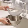 Cesta de Drenaje de Acero Inoxidable 304 Juego de Dos Piezas para Cocina Doméstica Lavado de Verduras Cesta de Drenaje de Agujero Fino para Lavar Arroz y Verduras