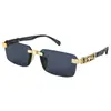 Gafas de Sol Cuadradas de Marco Estrecho Europeas y Americanas, de Moda y Personalizadas, Elegantes de Celebridad de Internet, Gafas de Sol Delgadas Anti-UV 131 Bb03 1