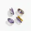 Zircón Marquise de 5*10mm con Garras y Base Dorada Transfronterizo, Piedra de Zircón Sintético Colorido en Forma de Marquise con Base Blanca K Setting de Garras