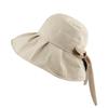 Primavera y verano nuevo sombrero de pescador con lazo casual sombrero de moda sombrero de tela plegable sombrero fresco de playa a prueba de viento mujeres coreanas