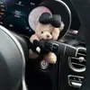 Urso de pelúcia criativo boneco de desenho animado decoração de limpador de para-brisa de carro pisca-alerta do carro enfeites de carro