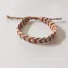 Pulsera de cuerda trenzada estilo europeo y americano color DIY pulsera ajustable a mano trenzado de hilo de jade
