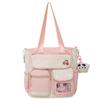 Bolsa tutorial para estudantes bolsa de ombro portátil grande capacidade bolsa de lona para alunos do ensino fundamental para alunos do ensino médio bolsa de maquiagem bolsa mensageiro para mulheres