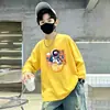 Camiseta Base de Manga Larga de Algodón Puro para Niños Guapos, Tallas Mediana y Grande, Nueva Colección Primavera/Otoño 2026, Top Holgado Versátil