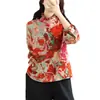 Foto Real da Nova Blusa Feminina Romântica, Doce e Fresca com Gola de Renda da Coleção Primavera-Verão 2026, Camisa Feminina de Algodão e Linho com Manga Longa Estampada