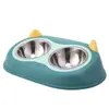 Amazon Mascota Acero Inoxidable Tazón para Gatos Tazón para Perros Doble Tazón Protege la Columna Cervical Tazón para Gatos Boca Inclinada Más Vendido Comedero Bebedero