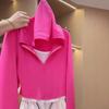 Camiseta de Talla Grande con Parches de Color Contrastante, Sudadera con Capucha Falsa de Dos Piezas para Mujer, Nuevo Estilo de Primavera, Corte Holgado, Sudadera de Manga Larga Adelgazante