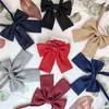 Corbata JK de Color Sólido para Mujer Sin Sarga Básica para Camisa Escolar Combinable Corbata Lazo Rojo Vino Café