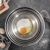 Bacia de Aço Inoxidável 304 com Base de Silicone Antiderrapante, Utensílio de Cozinha Especializado para Salada, Assar, Misturar Bolo, Sovar Massa, Lavar Vegetais e Louça, Espessada
