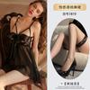Nueva Lencería Sexy Nocturna con Abertura en la Entrepierna, Ropa de Dormir que No Hay que Quitarse, Conjunto de Camisón de Encaje con Lazo Grande 1819
