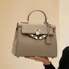 Bolso Estilo Nuevo Cuero Genuino Alta Calidad Bolso Kelly Primera Capa Piel de Vaca Gama Alta Gran Capacidad Portátil Bolso de Hombro Cruzado