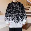 Outono e Inverno Novo Estilo Coreano Masculino e Feminino Casual Roupa Externa de Estudante Gola Redonda Suéter de Tricô Solto Floco de Neve Suéter de Natal