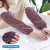 Mangas Largas y Grandes de Algodón Puro Algodón Grueso a Cuadros Estilo Largo Protección Laboral de Fábrica Sobremangas Adultos Hombres y Mujeres Otoño Invierno Protectores de Brazos