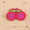 Pegatina de Tela Bordada por Computadora Etiqueta Bordada Arcoíris Cereza Mariposa Manzana Parche Accesorios para Ropa Infantil Accesorios