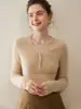 Suave y Acogedor~ Nuevo Suéter de Cachemir 100% Puro Otoño e Invierno para Mujer, Suéter Base de Punto Ajustado con Cuello en V