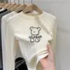 Camiseta casual de polar de manga larga para otoño e invierno para niñas, top elegante y moderno, camiseta básica versátil de cuello redondo para niñas