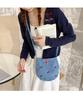 2025 Nuevo Japonés y Coreano Lindo de Un Hombro Bordado Denim Nicho Moda Versátil Bolsa para Teléfono Móvil Crossbody Bolsa de Viaje para Mujeres