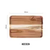 Bandeja rectangular de madera de acacia hecha a medida, bandeja de servicio de madera maciza estilo japonés, plato para postres y pasteles, plato de frutas, bandeja de té, con grabado láser para logo