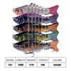 Anillo de Cebo para Señuelo Sumergible Cuentas Peces Multisección Gancho #6 Cebo Biónico de 7 Secciones Equipo de Pesca para Señuelos Sumergibles Transfronterizo