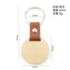 Colgante de madera piel de PU láser puede llavero DIY transfronterizo Amazon llavero de madera en blanco