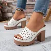 Novedad Verano 2026 Chanclas de Suela Gruesa para Mujer de Comercio Exterior Transfronterizas Talla Grande Punta Descubierta Correa Ancha Chanclas de Suela Gruesa para Mujer