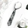 Gravata Estilo Japonês Jk para Mulheres, Estilo Preguiçoso Sem Nó, Acessórios de Uniforme de Camisa Estilo Academia, Itens Pequenos, Uniforme Escolar Estudantil, Estilo Curto Xadrez