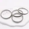 Pulseira Elástica Curva de Aço Titânio, Corrente Elástica em Pescoço de Ganso, Pulseira com Textura de Anel Liso Francês Vintage, Acessório Empilhável para Casal