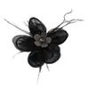 Estilo Hada Lujo Ligero Alta Gama Flor de Pedrería Corazón Malla Pluma de Avestruz Rosa DIY Hecho a Mano Accesorio para el Cabello Accesorio de Ramillete