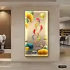 Pintura de Nueve Peces para Decoración de Entrada, Pintura de Luz LED Moderna de Lujo Ligero para Pasillo con Buen Significado, Arte de Pared para Vestíbulo