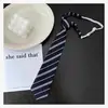 Corbata JK para Mujer Estilo Universitario Nudo Perezoso Sin Nudo Japonesa Escolar para Raya Roja Marrón Corbata Corta Moda Masculina