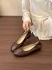 Zapatos Planos de Estilo Dulce Francés Chuyuji con Lazo para Mujer, Zapatos de Abuela para Aumentar la Altura de Primavera y Otoño, Mocasines de Boca Baja