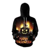 Nuevo Suéter Casual con Capucha 3D Estampado Digital de Halloween Europeo y Americano 2024 para Hombre, Holgado, Sudadera con Capucha para Pareja