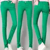 Pantalones de Lápiz de Cintura Media para Mujer Color Caramelo Sexy Elásticos Versátiles de Mezclilla Largos Pantalones Blancos Lisos para Mujer