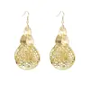 Pendientes Metálicos Huecos Multicapa con Forma de Hoja Transfronterizos Europeos y Americanos Estilo Étnico Retro Pendientes de Gota de Agua Redondos Geométricos con Borlas