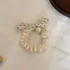Goma para el pelo suave de lunares estilo coreano para mujer, Diadema de perlas de alta gama, Elástico para el pelo para coleta baja, Accesorio para el pelo