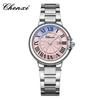 Reloj de pareja CHENXI Dawn con calendario, aguja azul, correa de acero, resistente al agua, con explosiones transfronterizas.