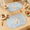 Estilo INS Mesa Ovalada Linda Manteles Individuales Aislantes de Calor Impermeables a Prueba de Aceite Sin Lavado Mantel de Mesa de Cuero Posavasos Mantel para Tazón Plato