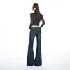 Nuevos Jeans para Mujer Otoño/Invierno 2026 Estilo Retro Americano Lavado Desgastado Tiro Bajo Ligeramente Elásticos Diseño de Remaches Ligeramente Sueltos