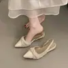 Sandalias de Tacón Grueso con Punta Cerrada Estilo Francés para Mujer 2026 Nuevo Verano Par Absolutamente Hermoso con Faldas Estilo Hada Zapatos de Boca Baja
